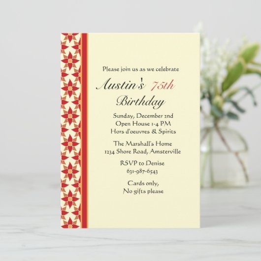 Cerise Invitation Kaart (Staand voorkant)