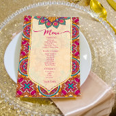 Cerise mandala rangoli gepersonaliseerde menu-sjab