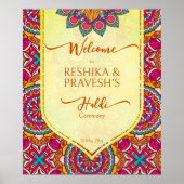 Cerise mandala rangoli joint haldi Welcome sign Poster (Voorkant)