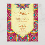 Cerise mandala rangoli mehndi budget uitnodiging (Voorkant)