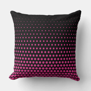 Cerise Oranje Polka Dot Modern Black Kussen