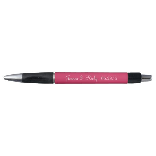 Cerise Personalized Wedding Favors Pen (Voorkant)