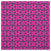 Cerise Pink and Deep Blue Heraldic Fleur-de-Lys Stof (Swatch)