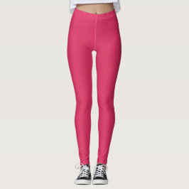 Cerise Red Solid Color-Leggings Leggings