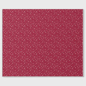 Cerise Red White Falling Snow Vakantie Cadeaupapier (Vlak)