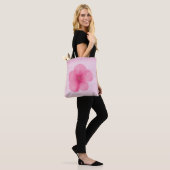 Cerise Roze Macro Flower Canvas tas (Op model)