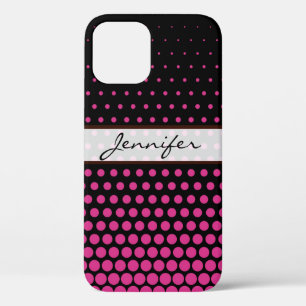 Cerise Stippen Elegante Moderne Zwarte Case-Mate iPhone Case