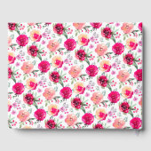Cerise Waterverf Floral Guest Book Gastenboek (Achterkant)