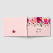 Cerise Waterverf Floral Pink Guest Book Gastenboek (Volledig)
