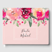 Cerise Waterverf Floral Pink Guest Book Gastenboek (Voorkant)