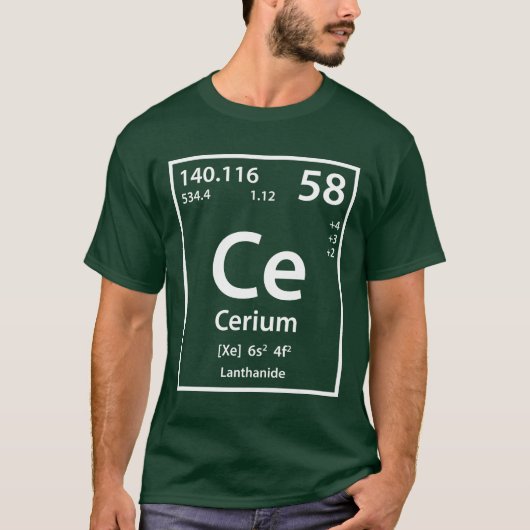 Cerium Element (wit) T-Shirt (Voorkant)