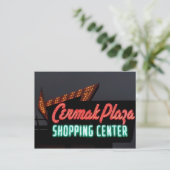 Cermak Plaza, Neon Sign in Berwyn Il. Briefkaart (Staand voorkant)