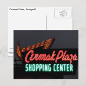 Cermak Plaza, Neon Sign in Berwyn Il. Briefkaart (Voorkant / Achterkant)