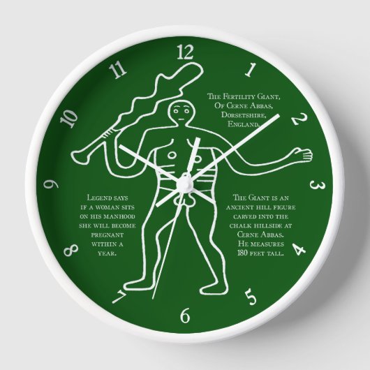 Cerne Giant Lucky Fertility Symbol Clock (Voorkant)