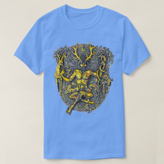 Cernunnos Deer Horned Celtic God T-shirt (Design voorkant)