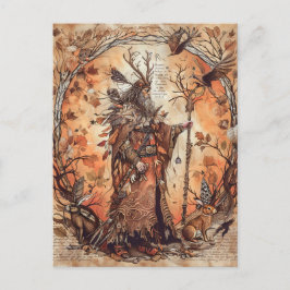 Cernunnos Keltische Gehoornde God van de Natuur Briefkaart