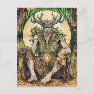 Cernunnos Keltische Gehoornde God van de Natuur Briefkaart