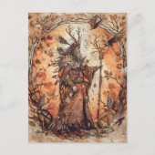 Cernunnos Keltische gehoornde God van Natuur Briefkaart (Voorkant)