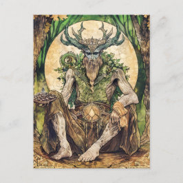 Cernunnos Keltische gehoornde God van Natuur Briefkaart