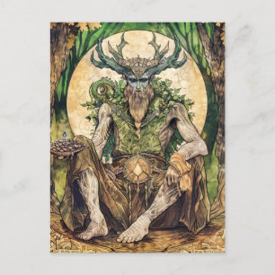 Cernunnos Keltische gehoornde God van Natuur Briefkaart