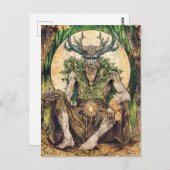 Cernunnos Keltische gehoornde God van Natuur Briefkaart (Voorkant / Achterkant)