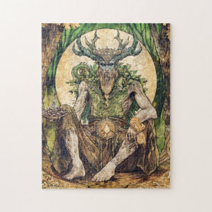 Cernunnos Keltische gehoornde God van Natuur Legpuzzel