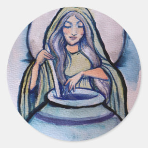 Cerridwen Crone Heks Ronde Sticker