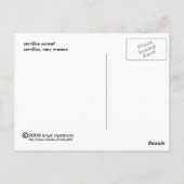 cerrillos sunset briefkaart (Achterkant)