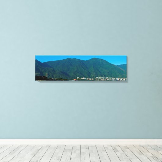 Cerro El Ávila y valle de Caracas Canvas Afdruk (Insitu (Houten vloer))