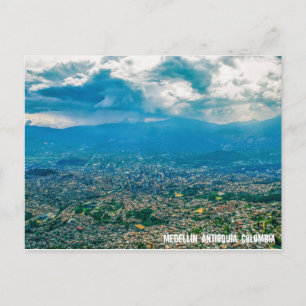 Cerro Pan de Azúcar, Medellín Colombia City Uitzic Briefkaart