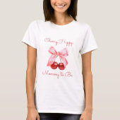 Cerry & Coquette Roze Bow Mama to-be Zwangerschap T-shirt (Voorkant)