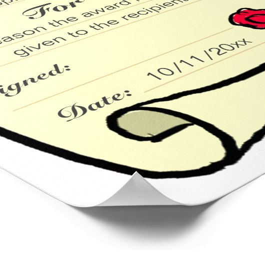 Certificaat Award met downloadbare optie Poster (Hoek)