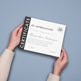 Certificaat Award Modern Zwart Wit Business Logo