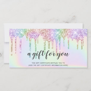 Certificaat cadeau voor hologram unicorn glitter d
