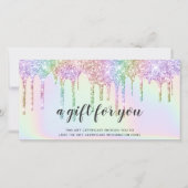 Certificaat cadeau voor hologram unicorn glitter d (Voorkant)