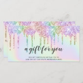Certificaat cadeau voor hologram unicorn glitter d (Voorkant / Achterkant)