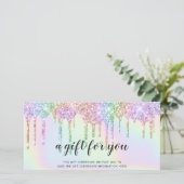 Certificaat cadeau voor hologram unicorn glitter d (Staand voorkant)