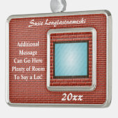 Certificaat-, diplomaat- of bekroonde versiering verzilverd omlijst ornament (Links)