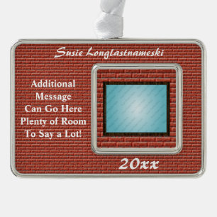 Certificaat-, diplomaat- of bekroonde versiering verzilverd omlijst ornament