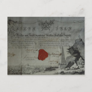 Certificaat door de Worshipful Meester wordt Briefkaart