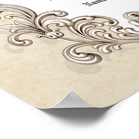 Certificaat Huwelijk-Bruiloft-(Sierlijke herinneri Poster (Hoek)