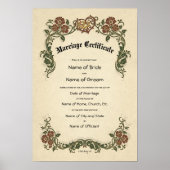 Certificaat Huwelijk-(Sierlijke Aandenken) Poster (Voorkant)