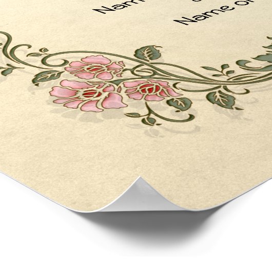 Certificaat huwelijk-(siersleutels) poster (Hoek)