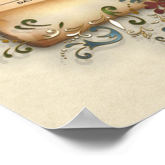 Certificaat huwelijk-(siersleutels) poster (Hoek)