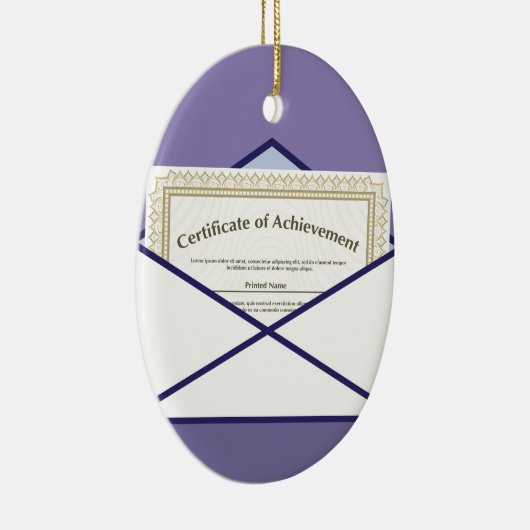 Certificaat in de omlooprichting keramisch ornament (Rechts)