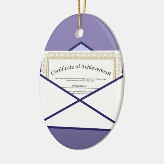 Certificaat in de omlooprichting keramisch ornament (Links)