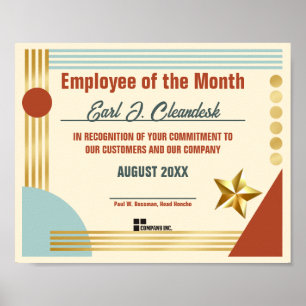 Certificaat medewerker van de maand of download poster