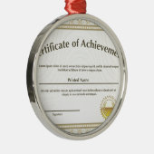 Certificaat met gouden zegel metalen ornament (Rechts)