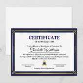 Certificaat Muurkunst voor Professionele Waarderin (Voorkant / Achterkant)