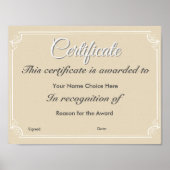 Certificaat of gunning poster (Voorkant)